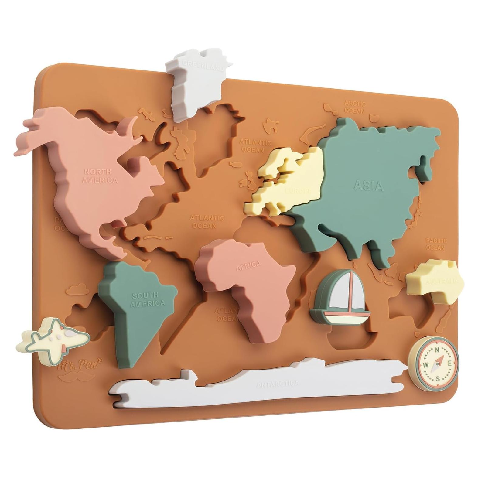 Rompecabezas de Mapa Mundial de Silicona Mr. Pen 29.2x20.8 cm