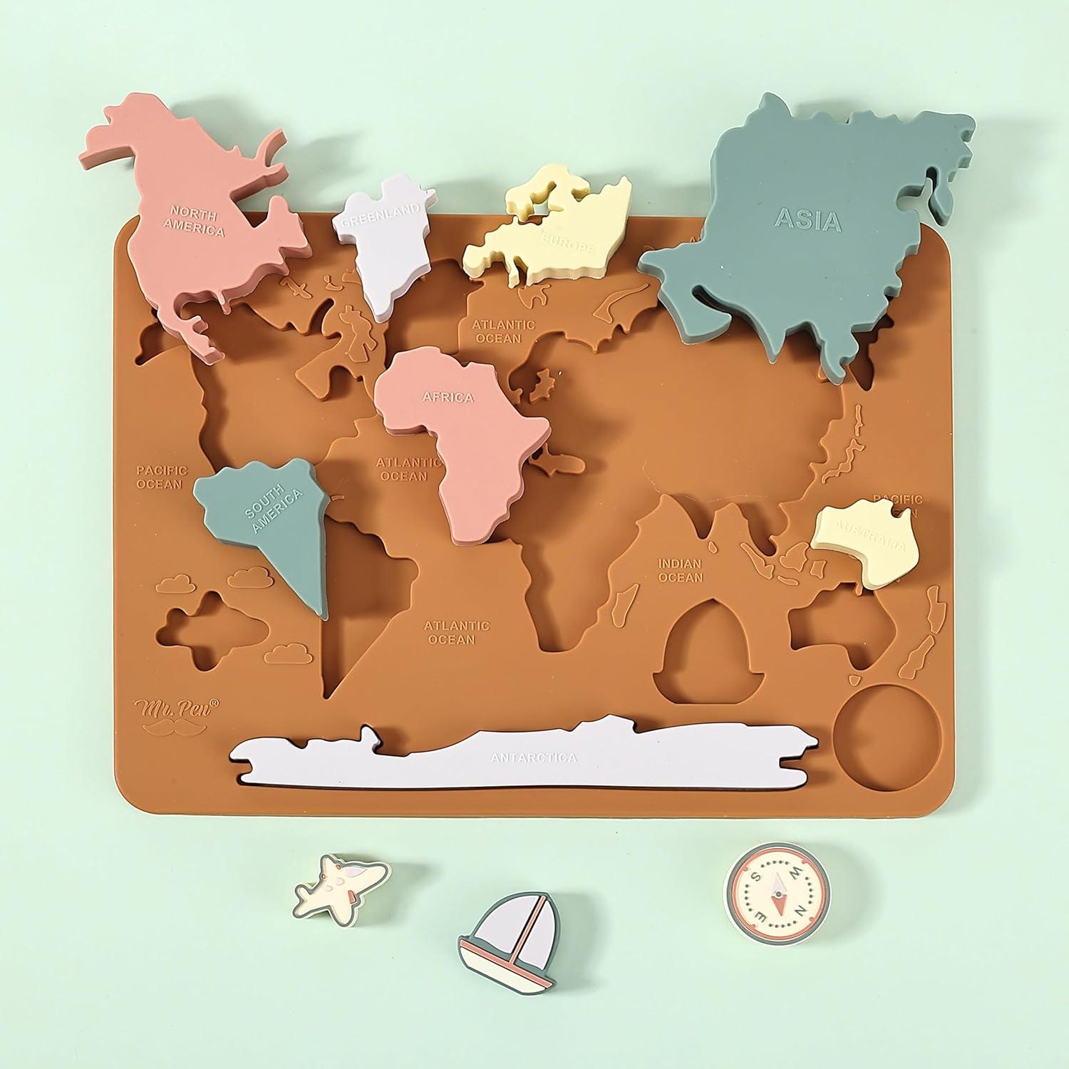 Rompecabezas de Mapa Mundial de Silicona Mr. Pen 29.2x20.8 cm