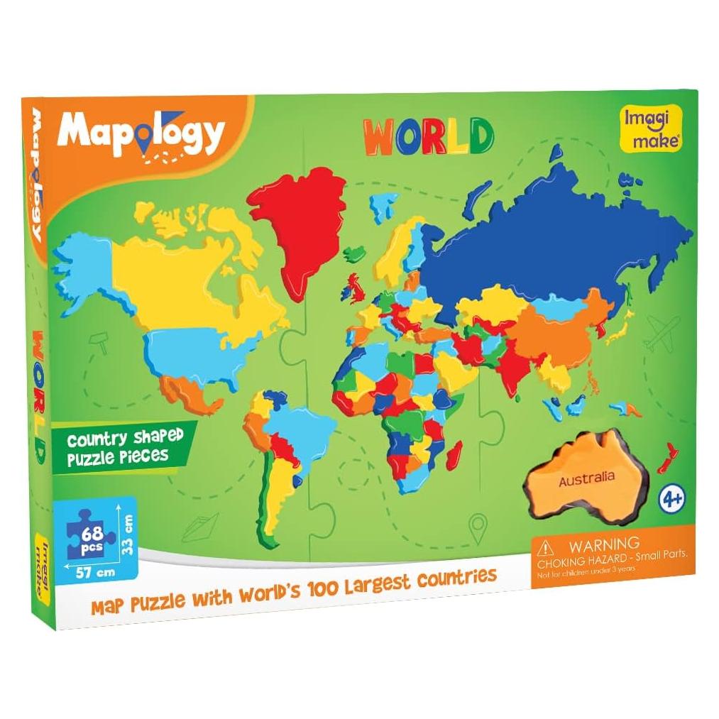 Rompecabezas Mapa del Mundo Imagimake 65 Piezas 5 Años+
