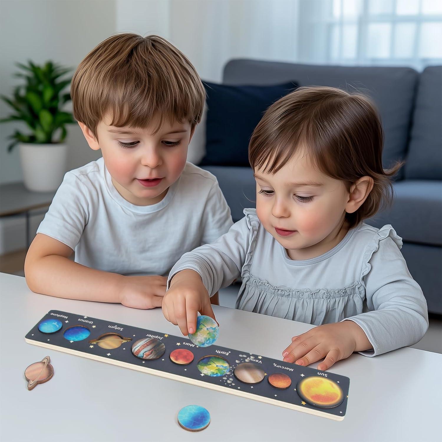 Rompecabezas de Madera Sistema Solar para Niños 3+ WOODENFUN