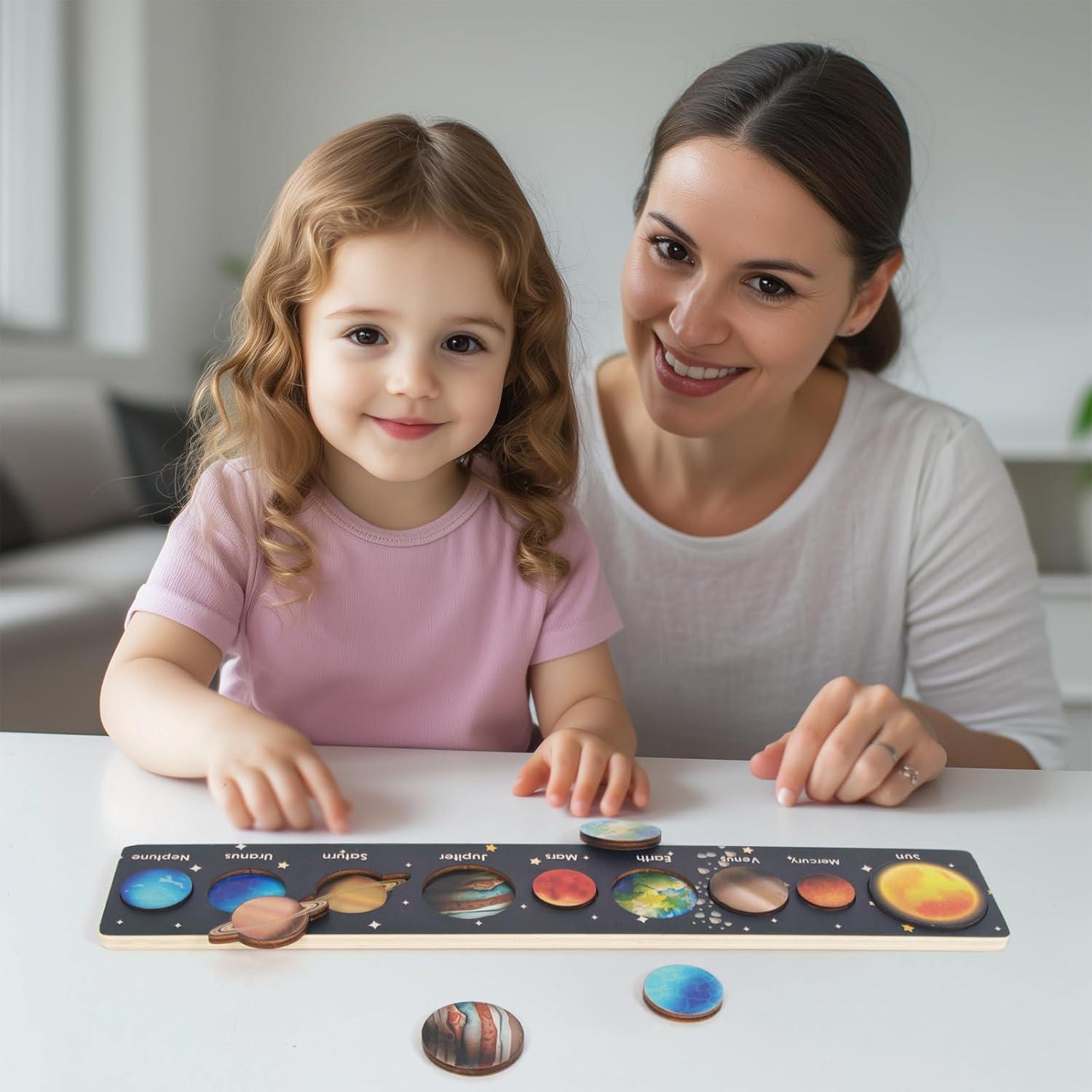 Rompecabezas de Madera Sistema Solar para Niños 3+ WOODENFUN