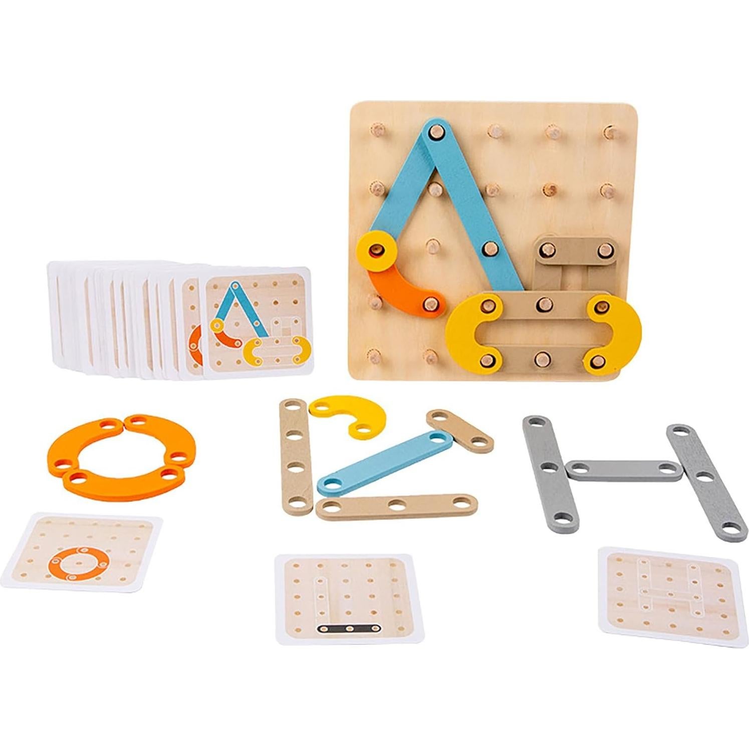 Juguetes Montessori Bloques de Madera 3D Educativos 18.9x18x5.6cm