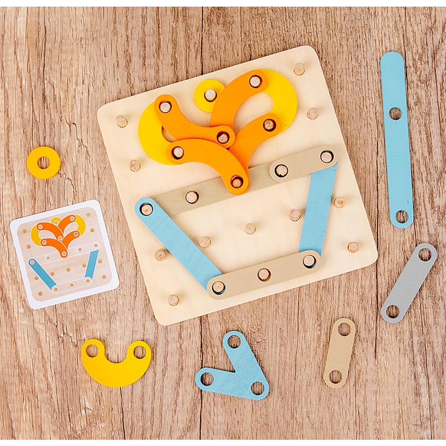 Juguetes Montessori Bloques de Madera 3D Educativos 18.9x18x5.6cm