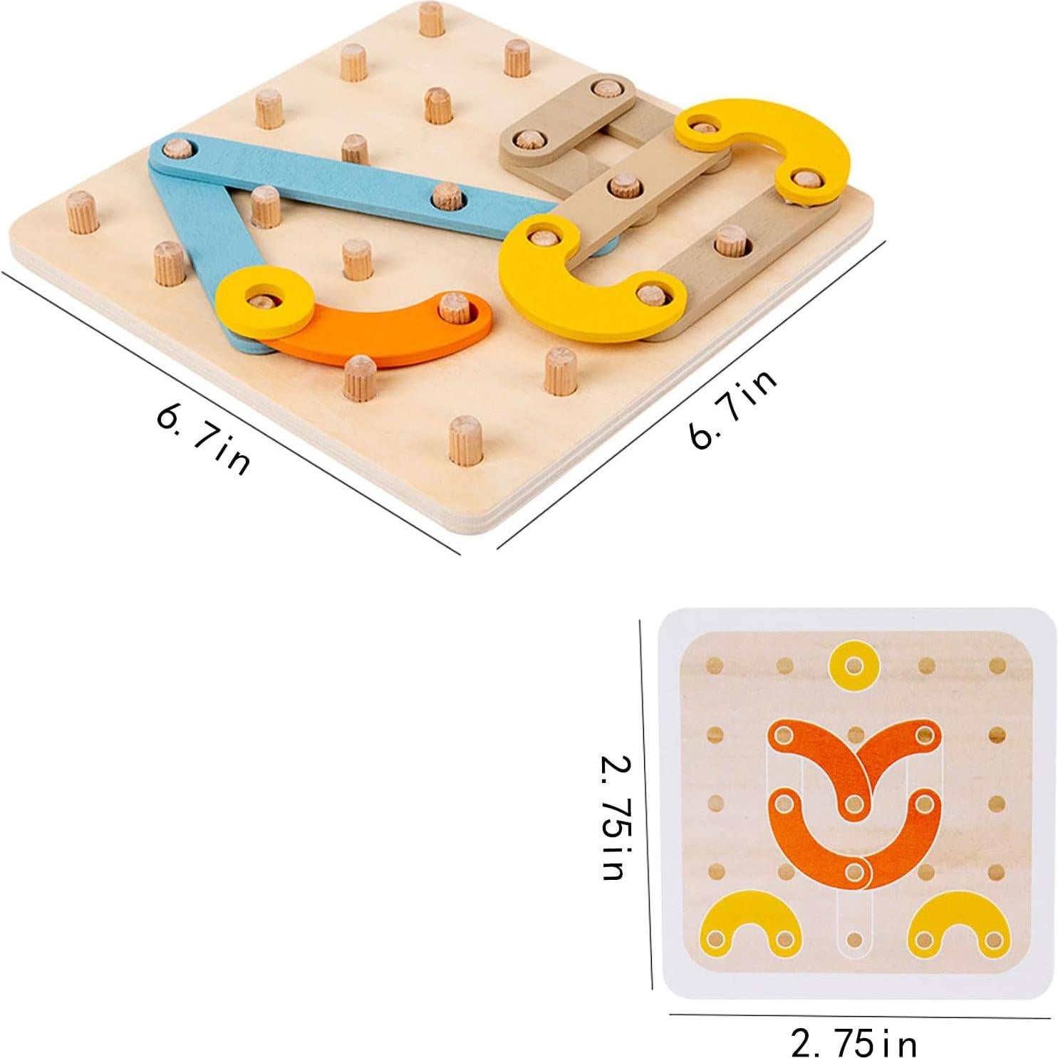 Juguetes Montessori Bloques de Madera 3D Educativos 18.9x18x5.6cm