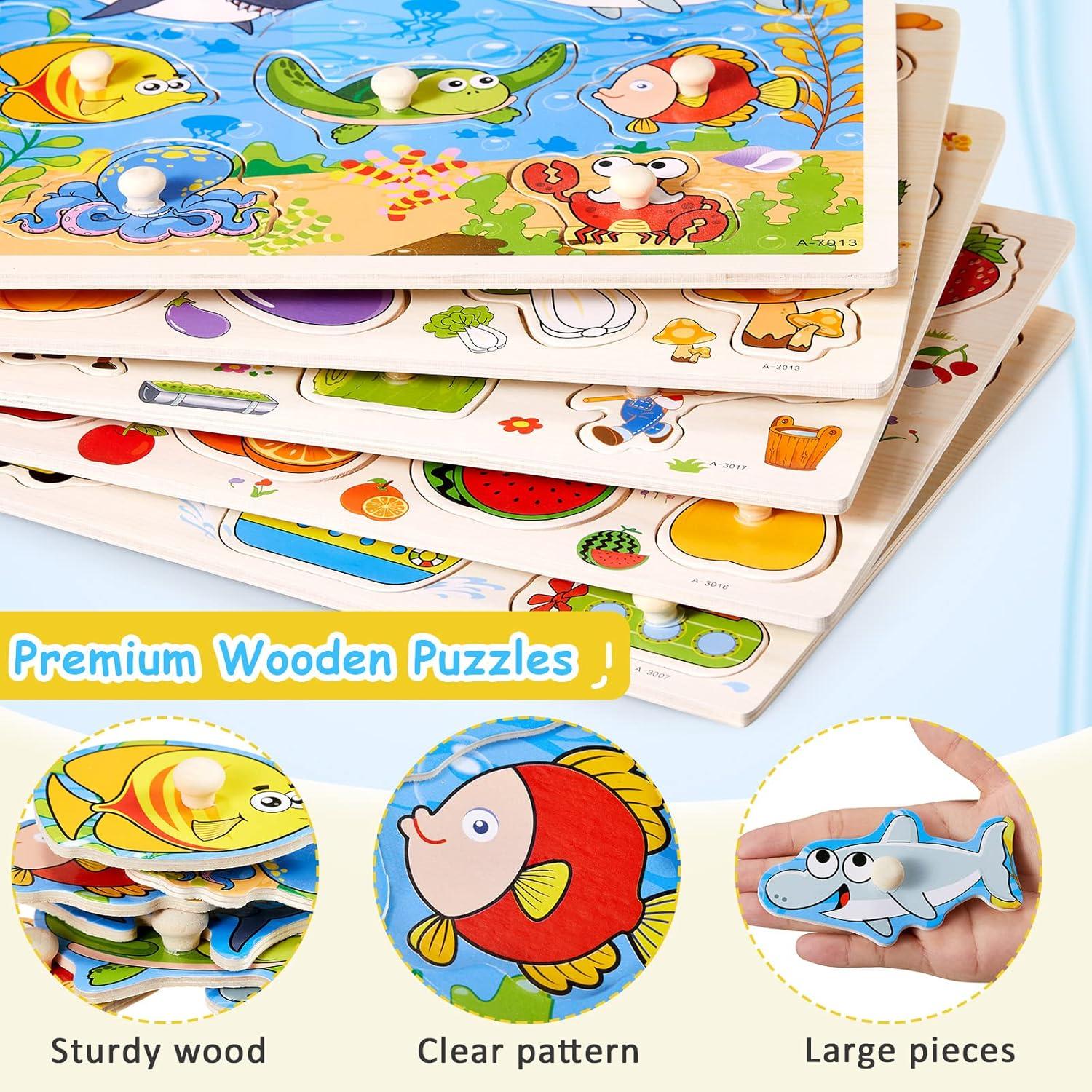 Rompecabezas de Madera Chivao - 10 Piezas para Niños 0-4 Años