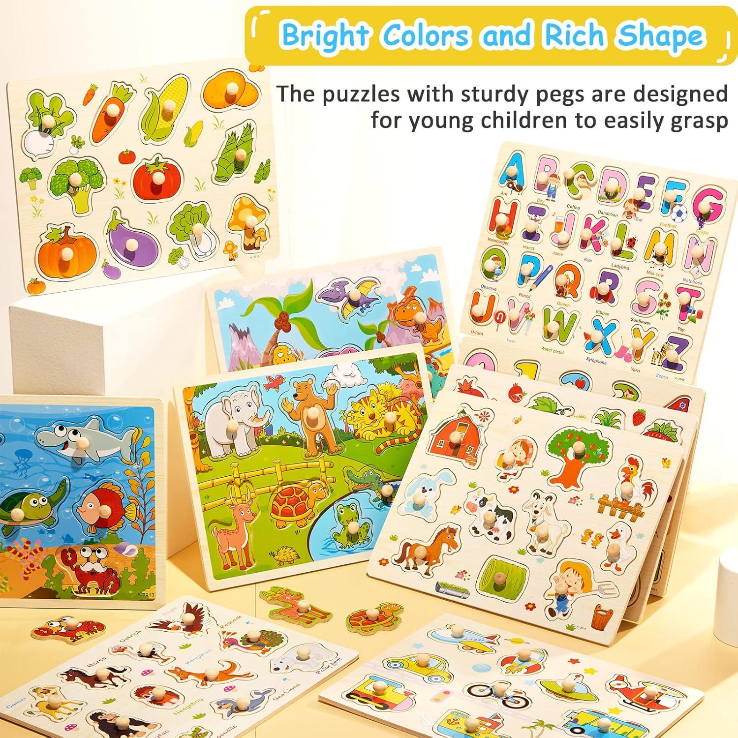 Rompecabezas de Madera Chivao - 10 Piezas para Niños 0-4 Años