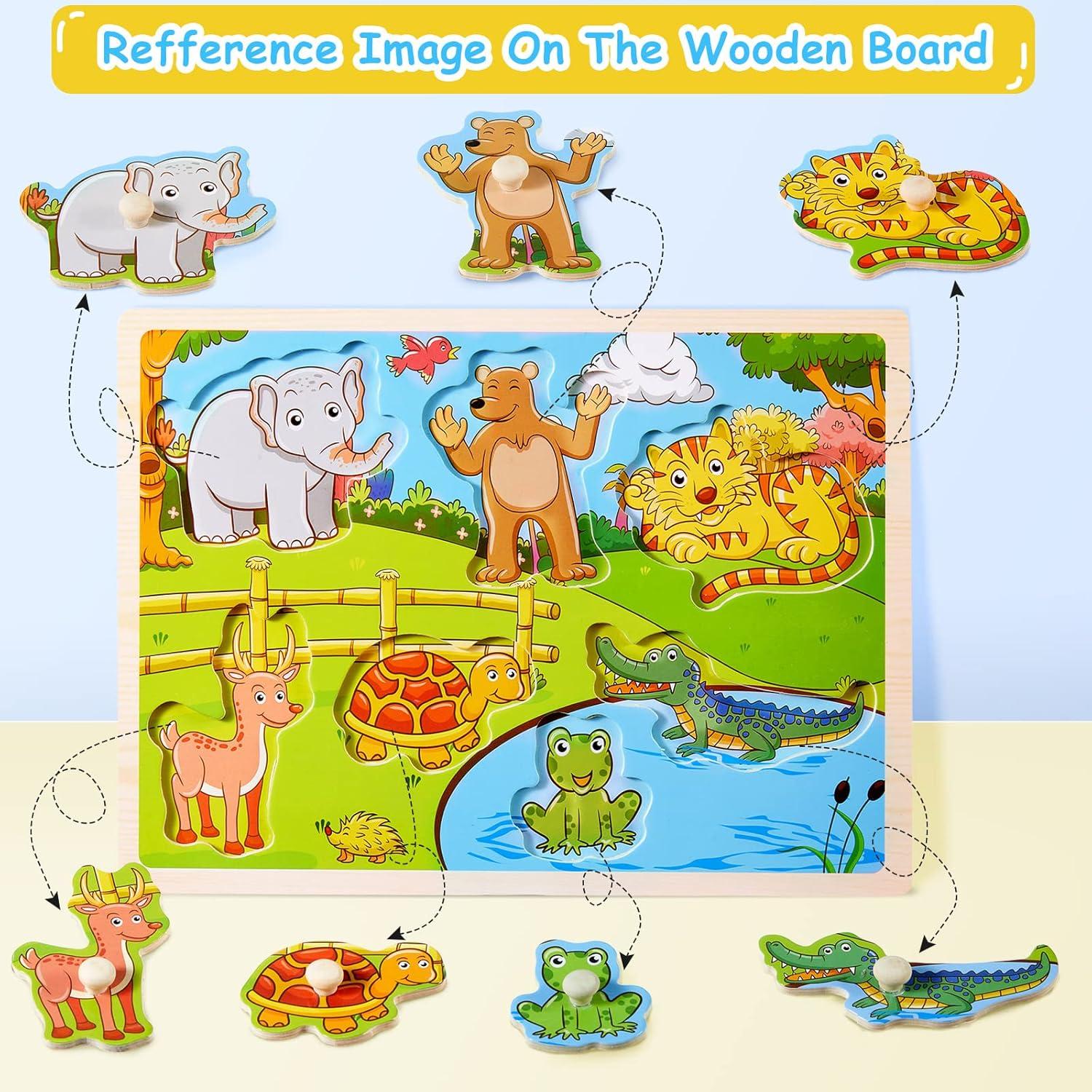 Rompecabezas de Madera Chivao - 10 Piezas para Niños 0-4 Años