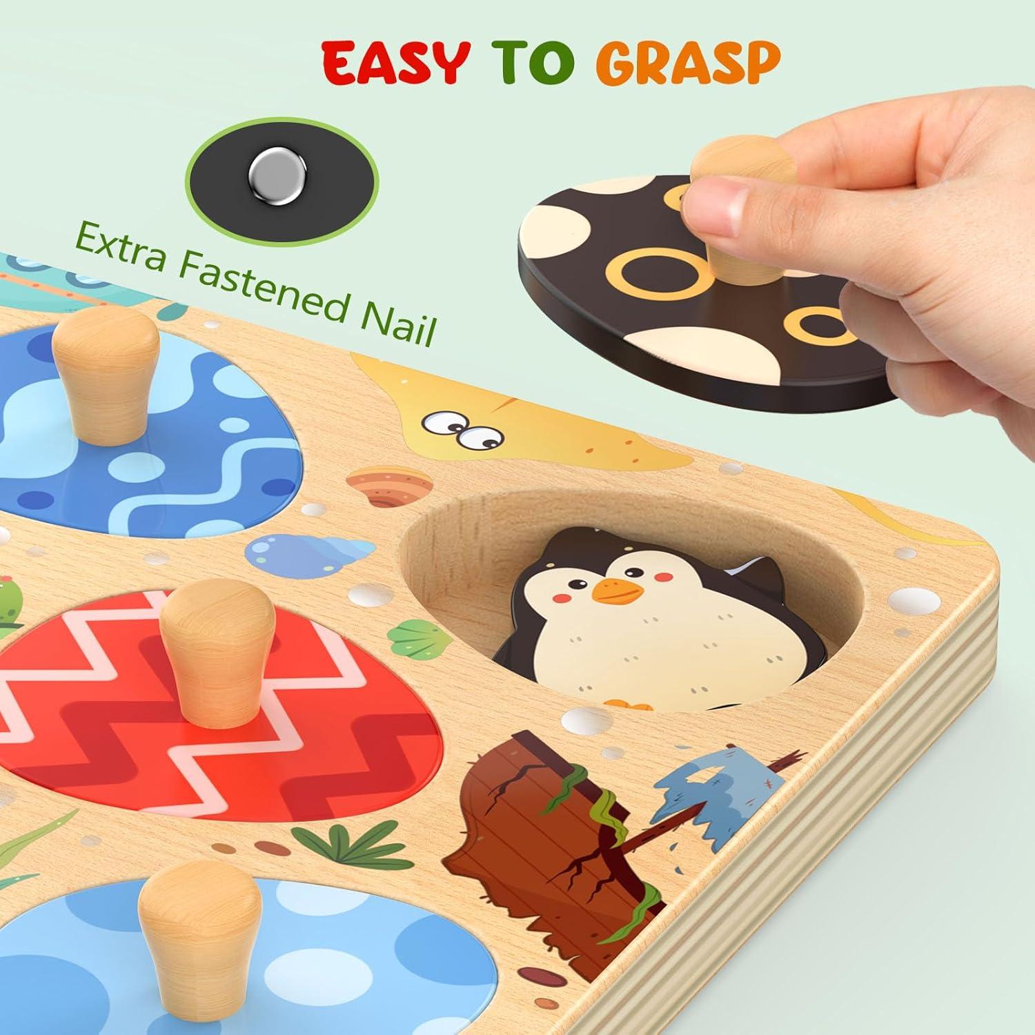 Rompecabezas de Madera Zeoddler 8 Piezas Animales Marinos