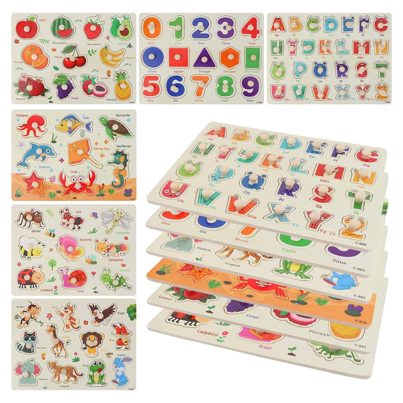 Juego de rompecabezas de madera 6 piezas Scienraise educativo