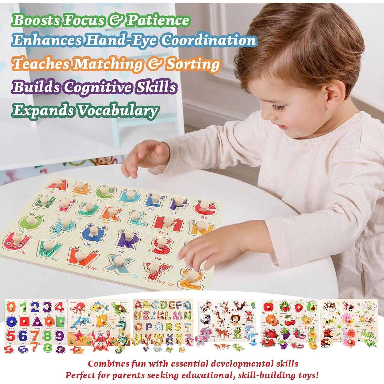 Juego de rompecabezas de madera 6 piezas Scienraise educativo