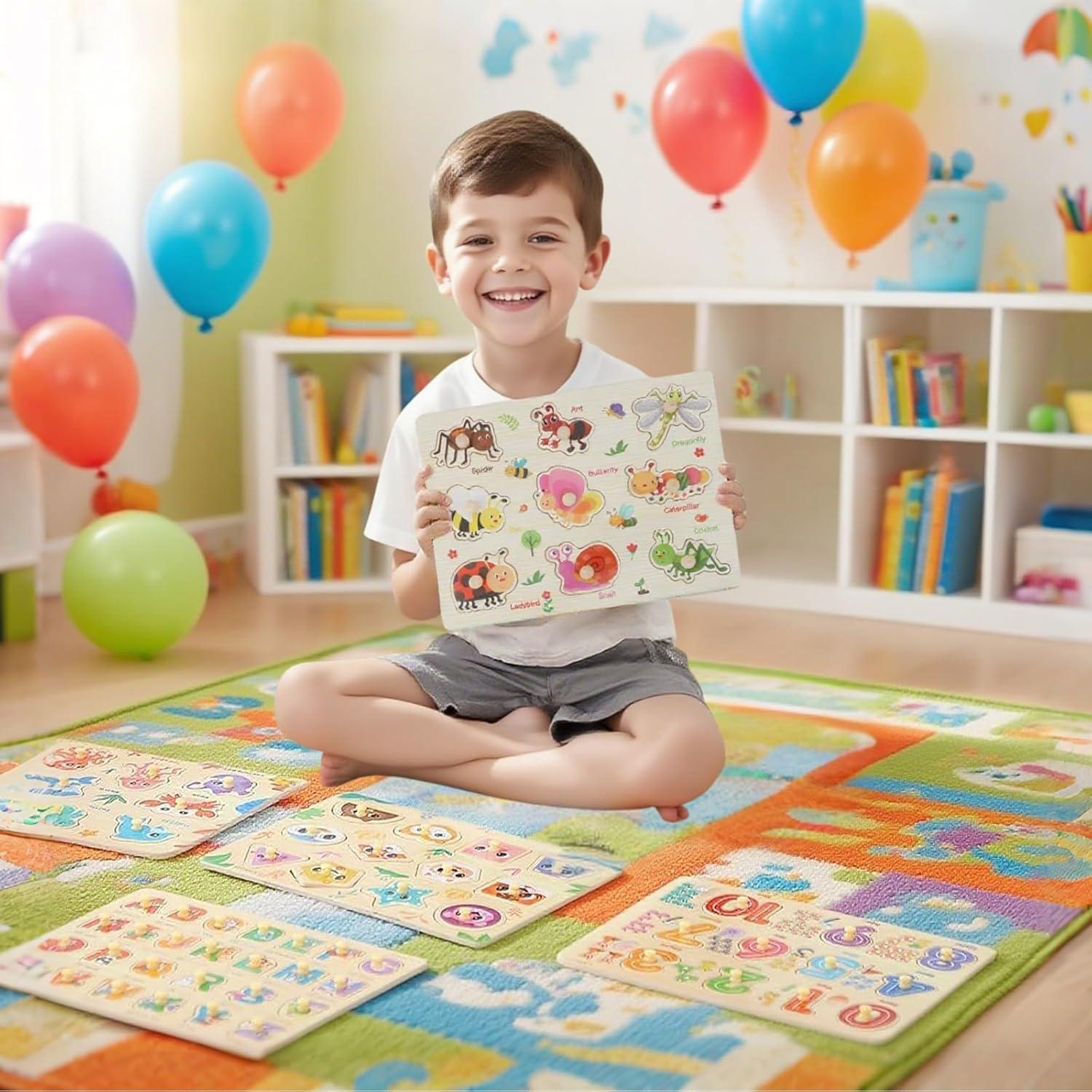 Juego de rompecabezas de madera 6 piezas Scienraise educativo