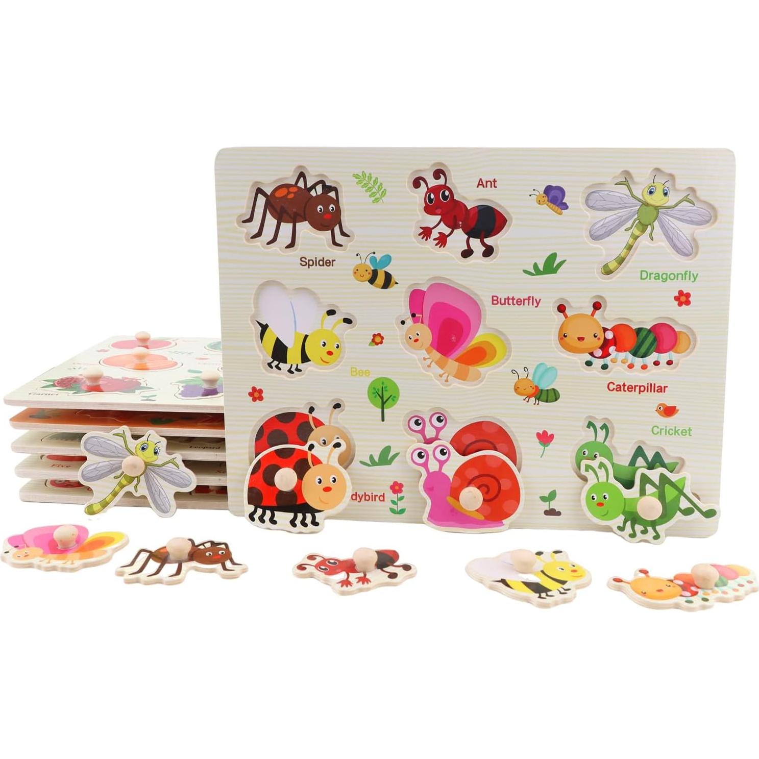 Juego de rompecabezas de madera 6 piezas Scienraise educativo