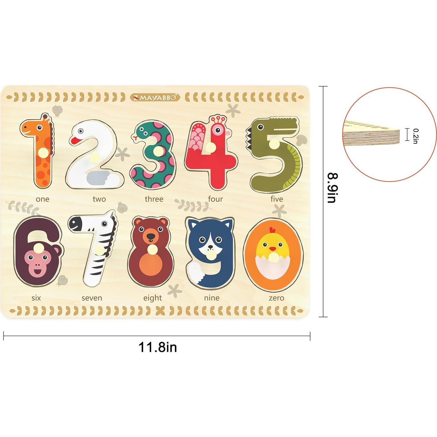 Rompecabezas de Madera May & Z para Niños 2-4 Años Números