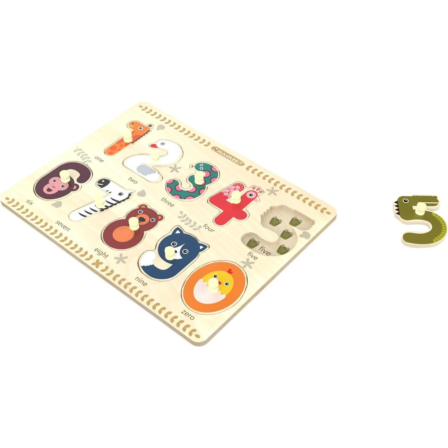 Rompecabezas de Madera May & Z para Niños 2-4 Años Números