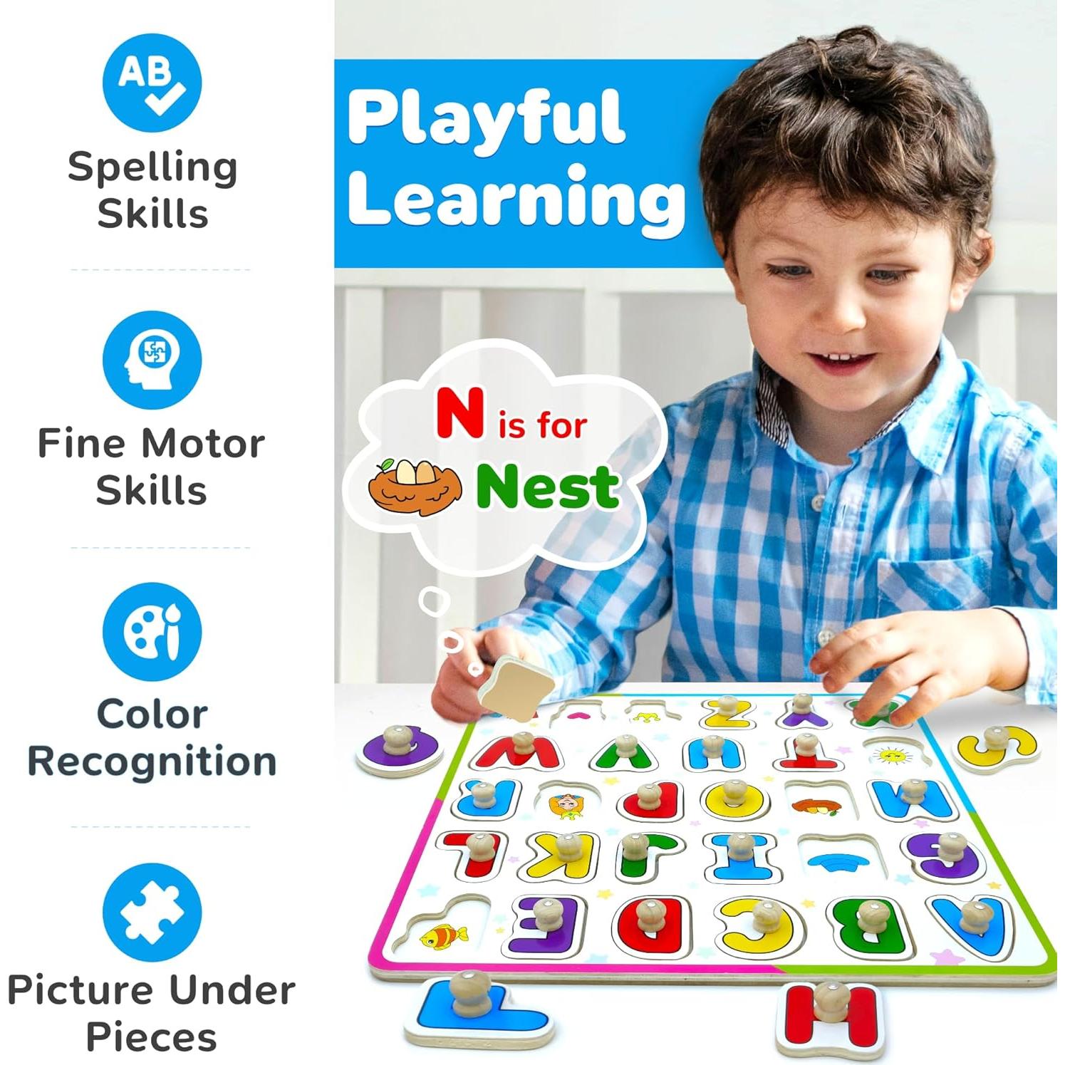 Rompecabezas de Madera ABC Lucas & Friends para Niños 0.48 kg