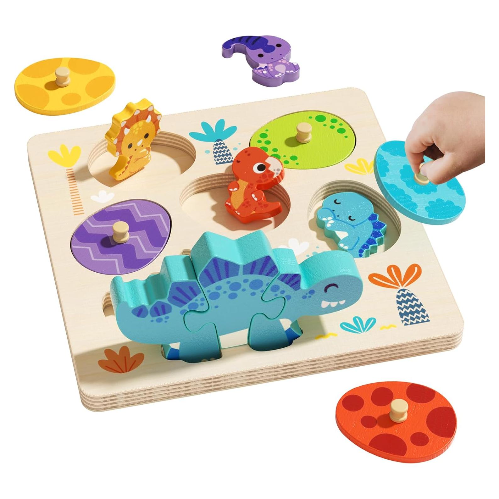 Rompecabezas de Madera Edutree Dinosaurios 5 Piezas 30x20 cm