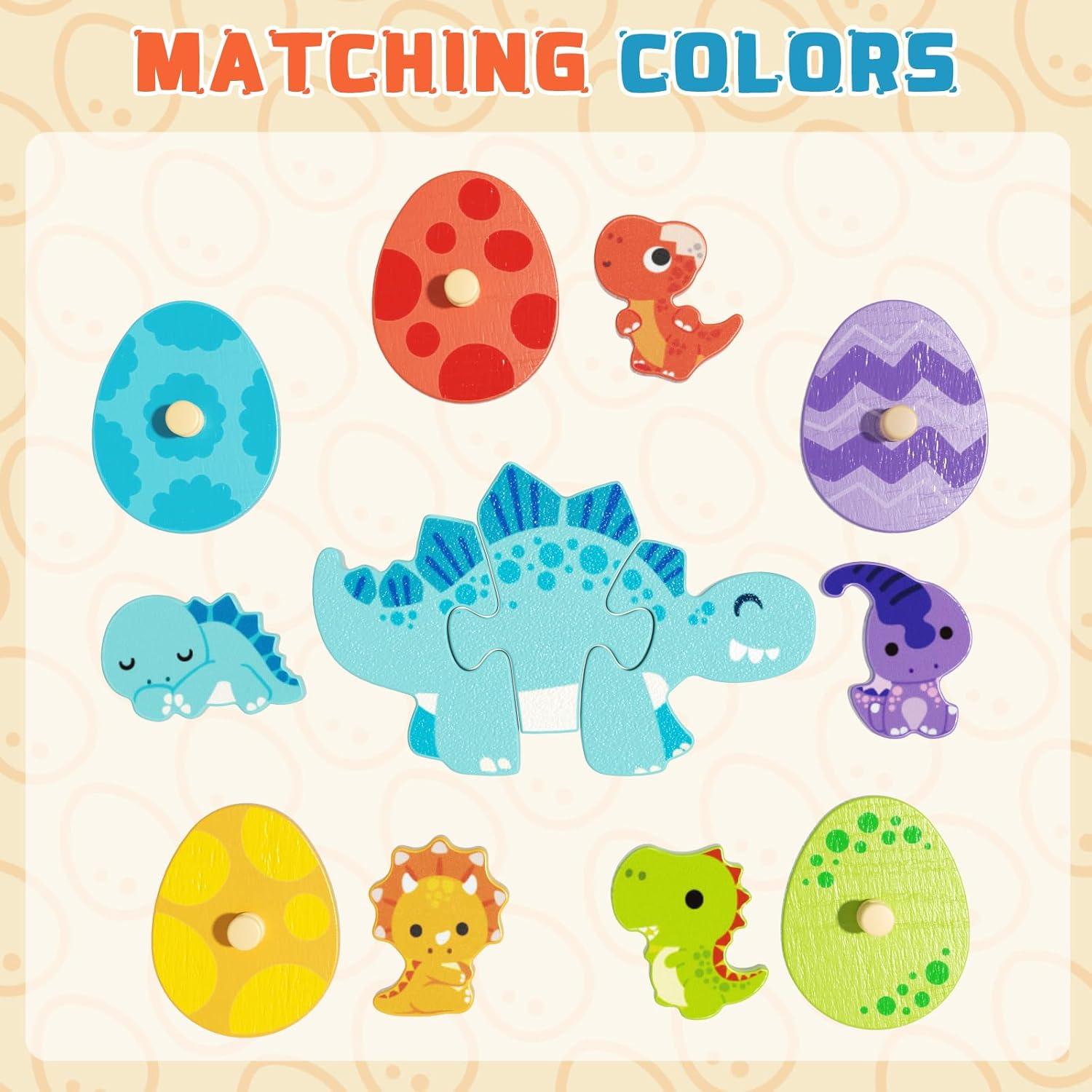 Rompecabezas de Madera Edutree Dinosaurios 5 Piezas 30x20 cm