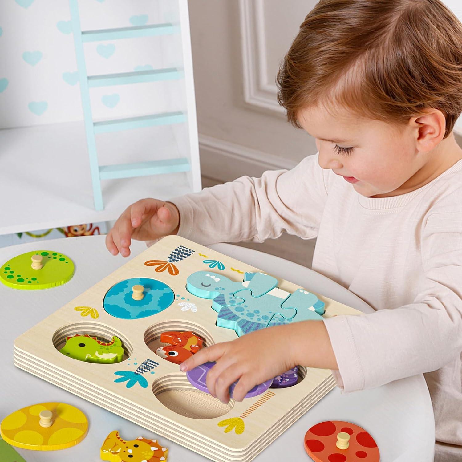 Rompecabezas de Madera Edutree Dinosaurios 5 Piezas 30x20 cm