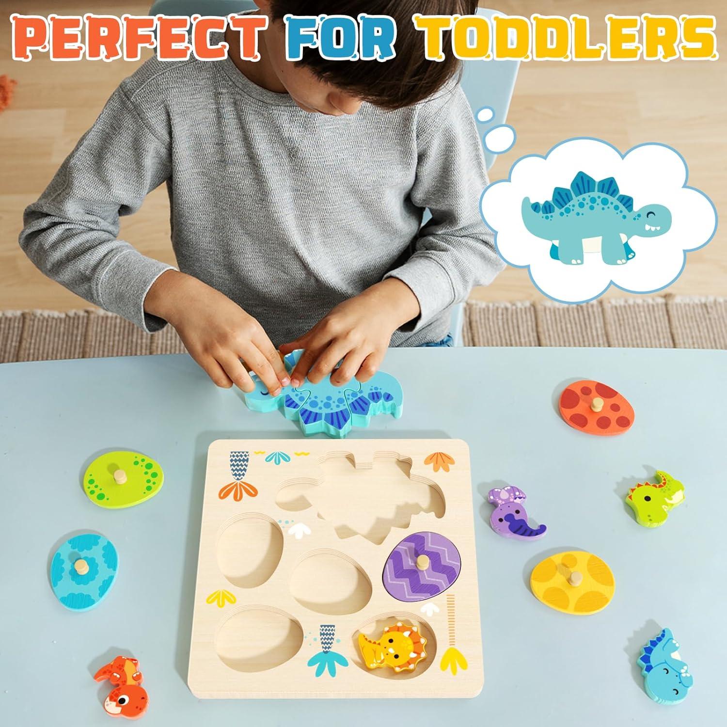 Rompecabezas de Madera Edutree Dinosaurios 5 Piezas 30x20 cm