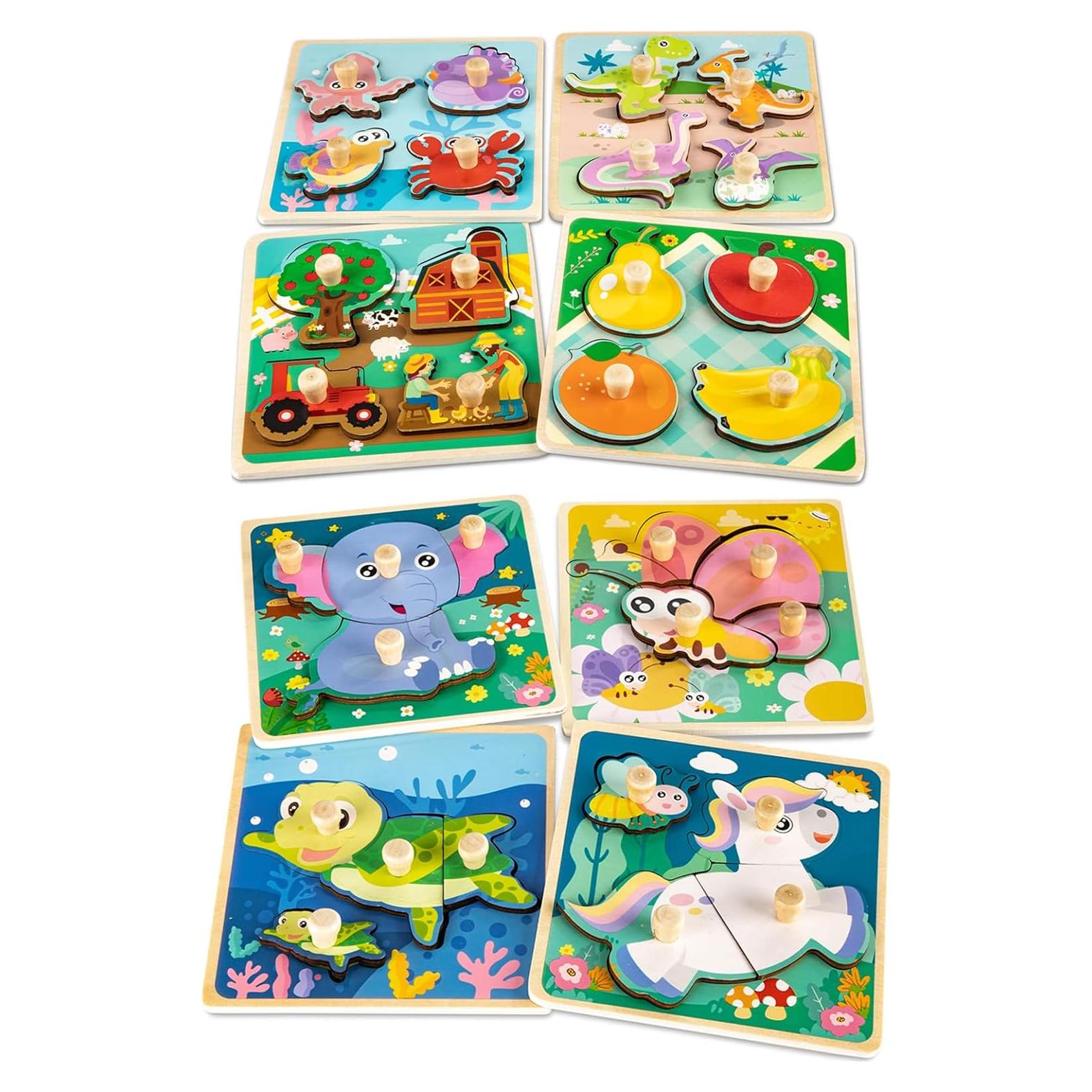 Rompecabezas de Madera Funsland 8 Piezas Animales Montessori