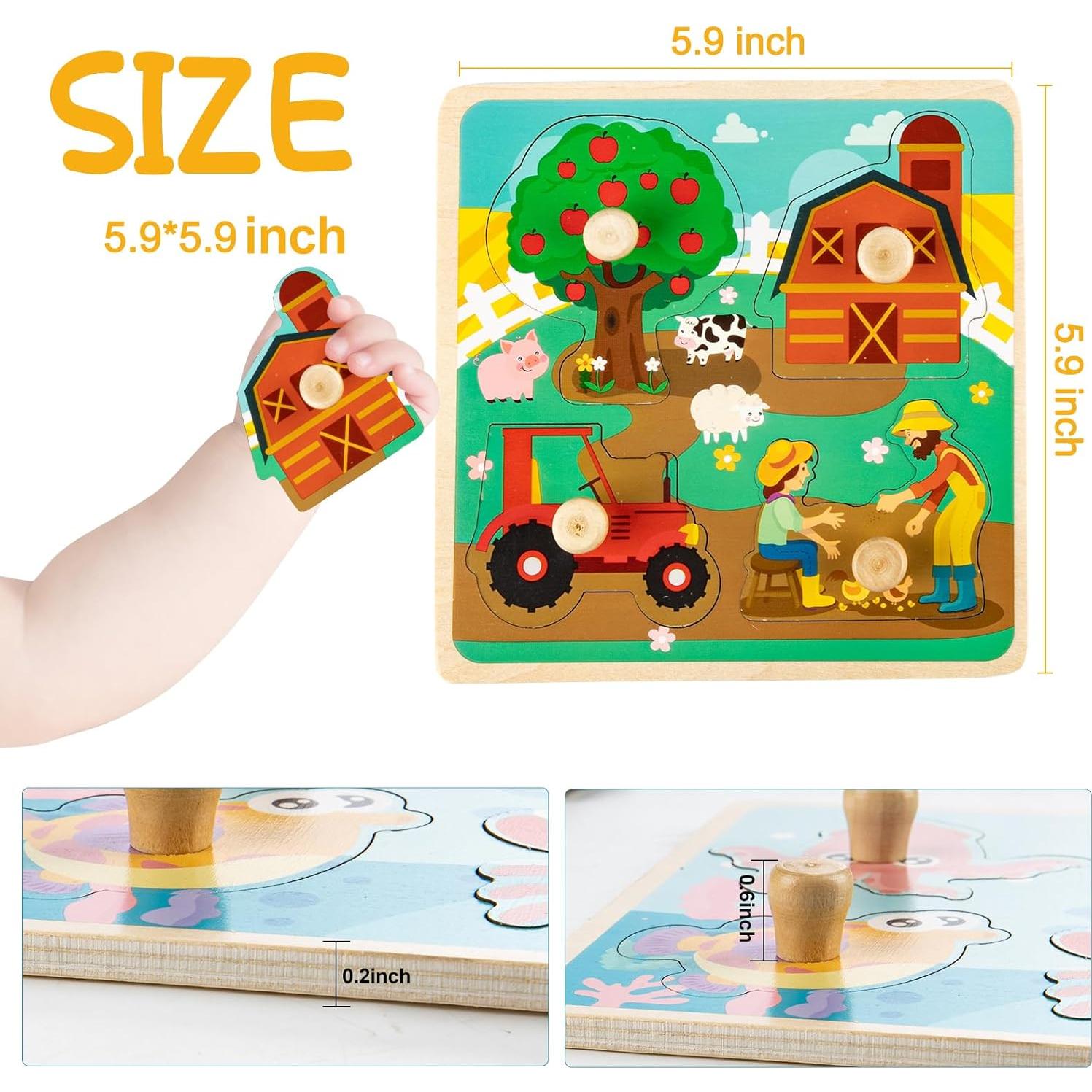 Rompecabezas de Madera Funsland 8 Piezas Animales Montessori