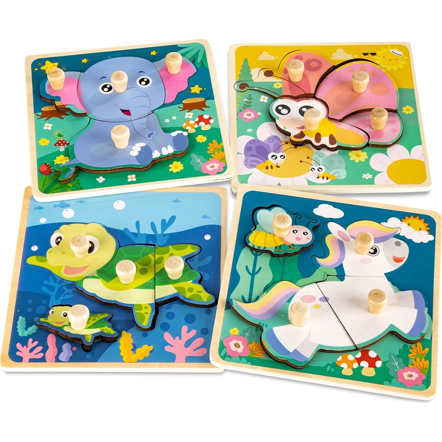 Rompecabezas de Madera Funsland 8 Piezas Animales Montessori