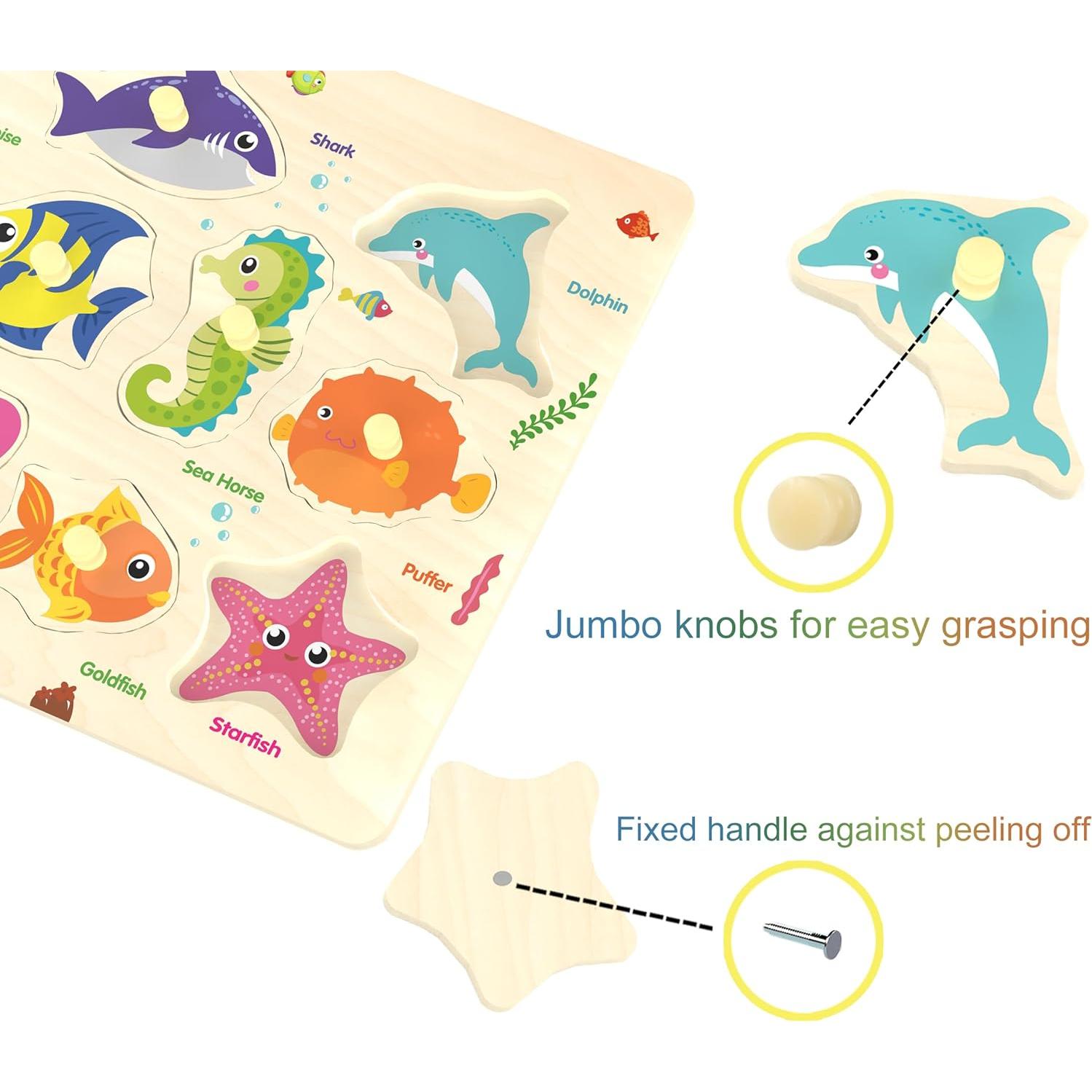Rompecabezas de Madera May & Z de Criaturas Marinas 11 Piezas