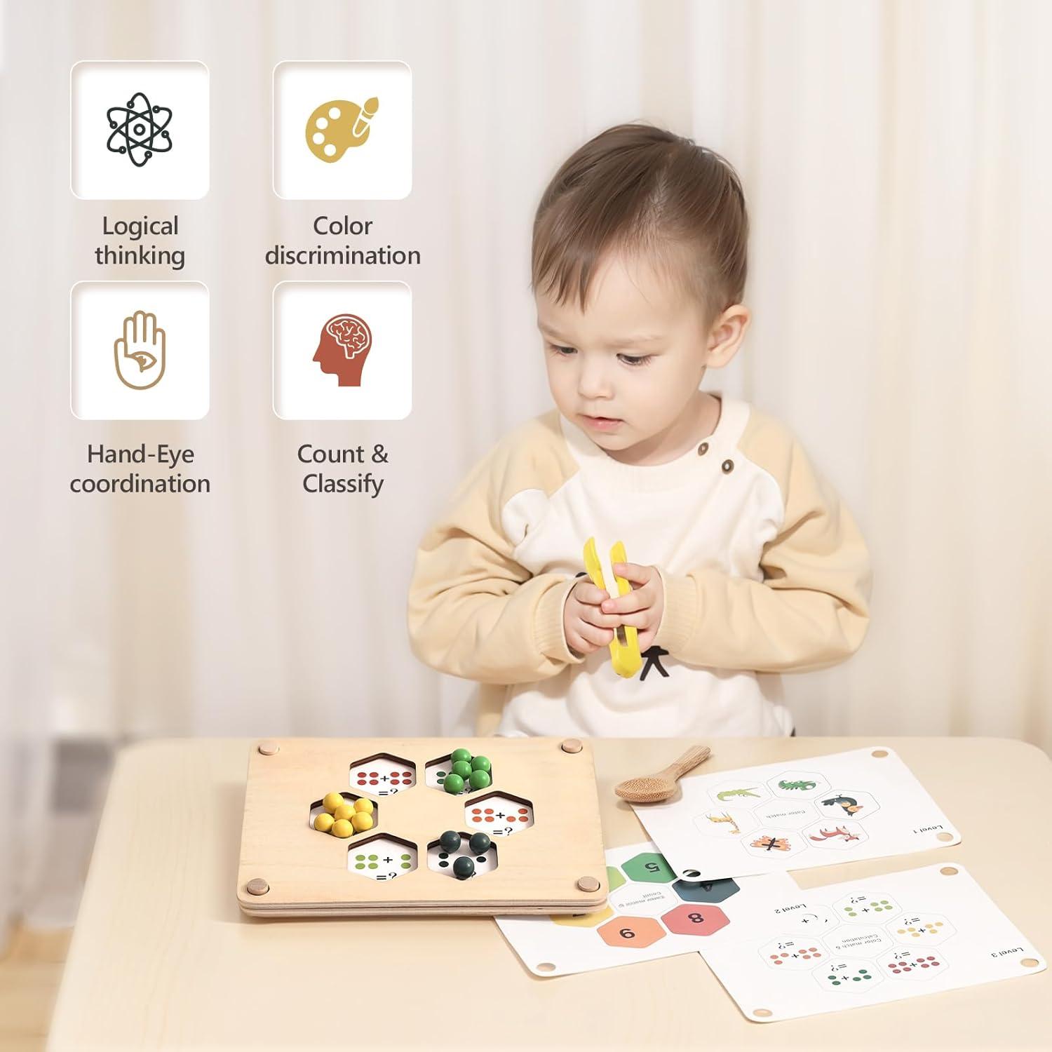 Juego de Cuentas de Madera Youuys para Niños 3+ Años