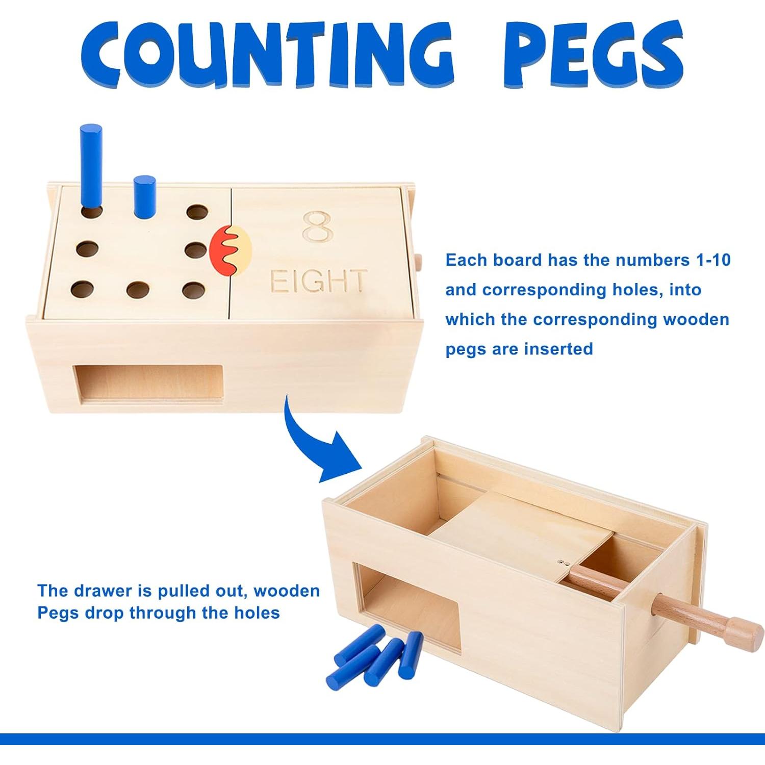 Juguete Montessori Adena Tabla de Clavos de Conteo 29x13cm