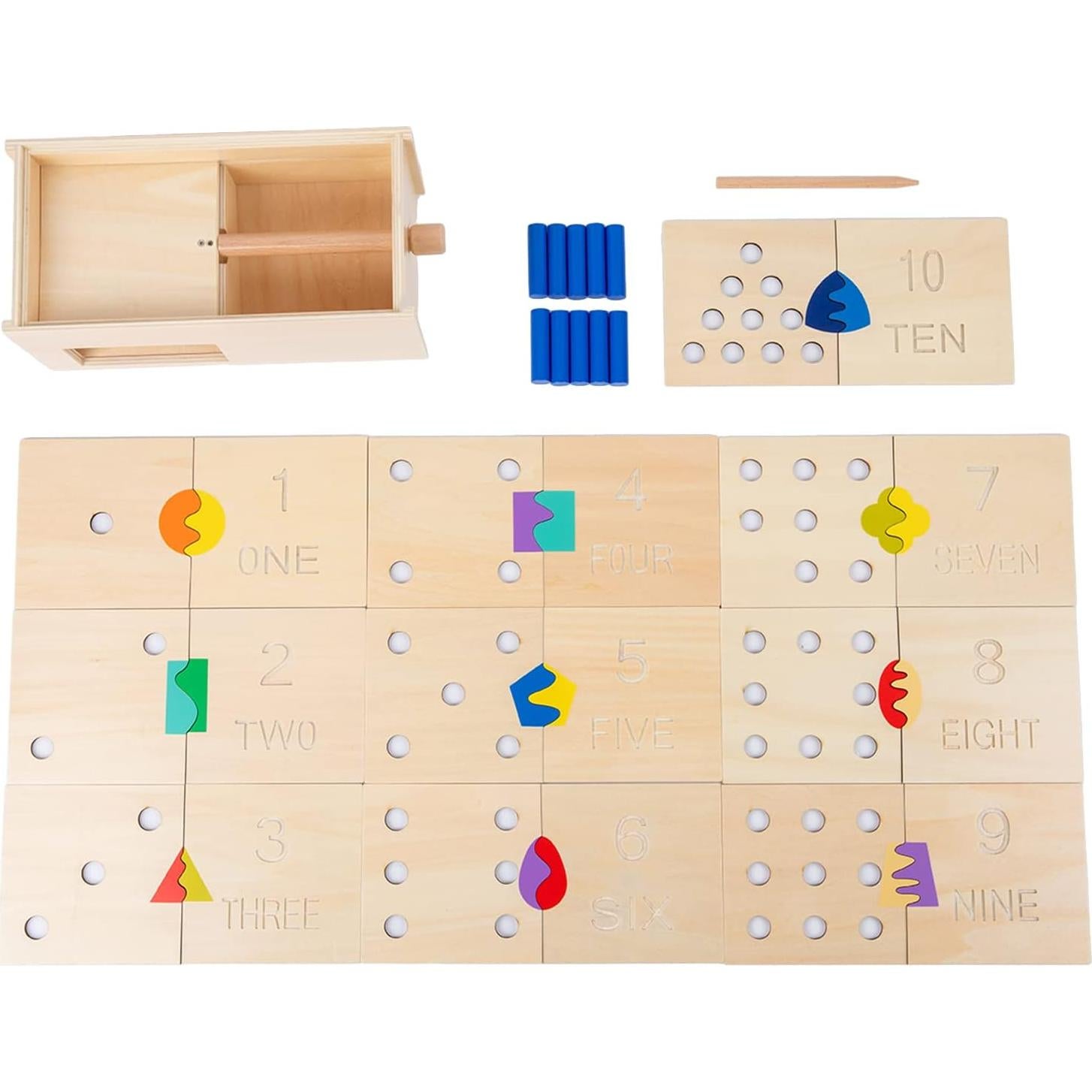 Juguete Montessori Adena Tabla de Clavos de Conteo 29x13cm