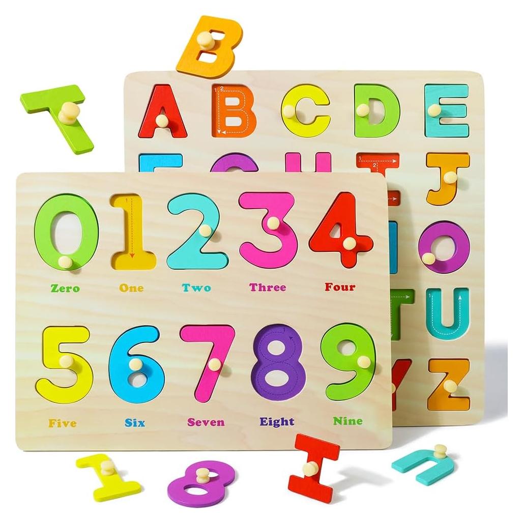 Rompecabezas de Madera GRINNNIE para Niños 2-4 Años