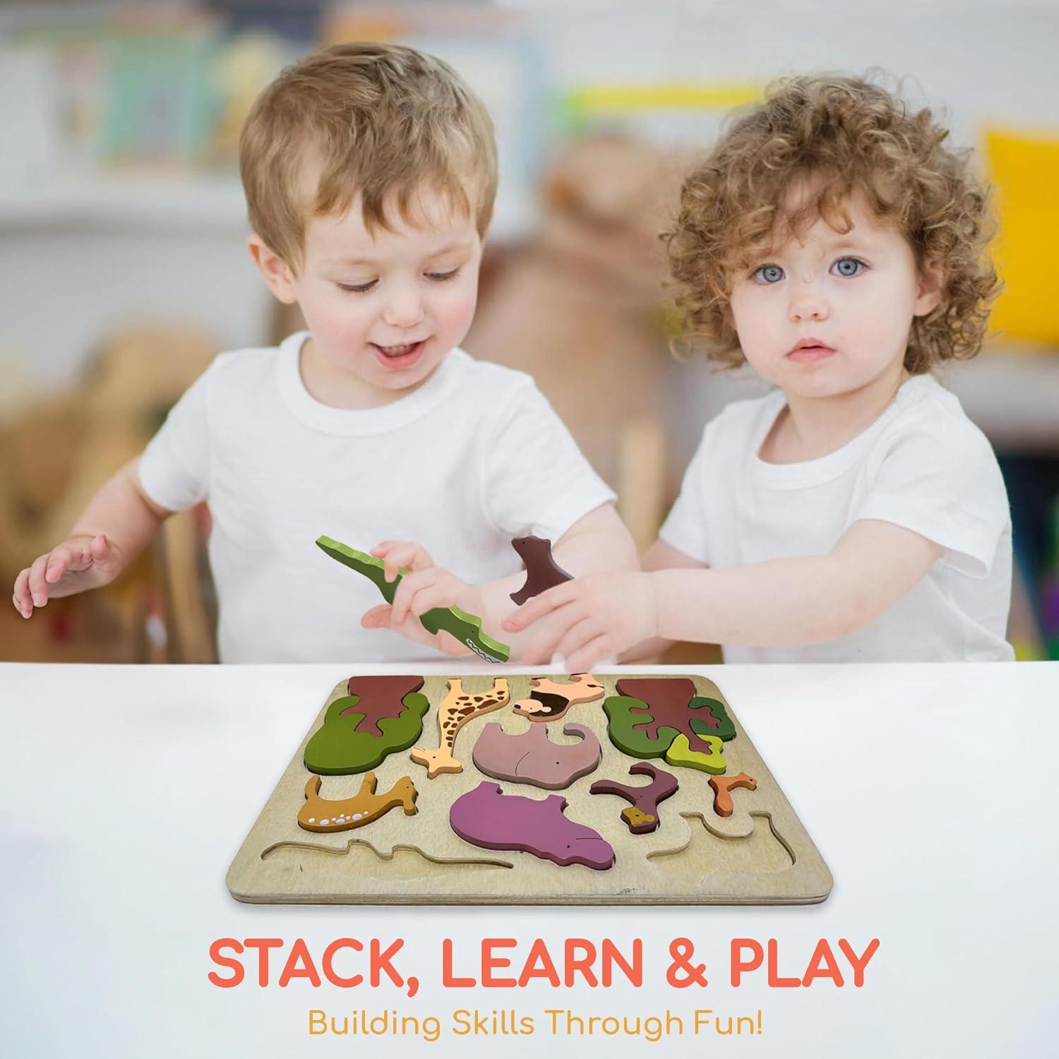 Rompecabezas de Madera Chippi & Co para Niños 1-3 Años