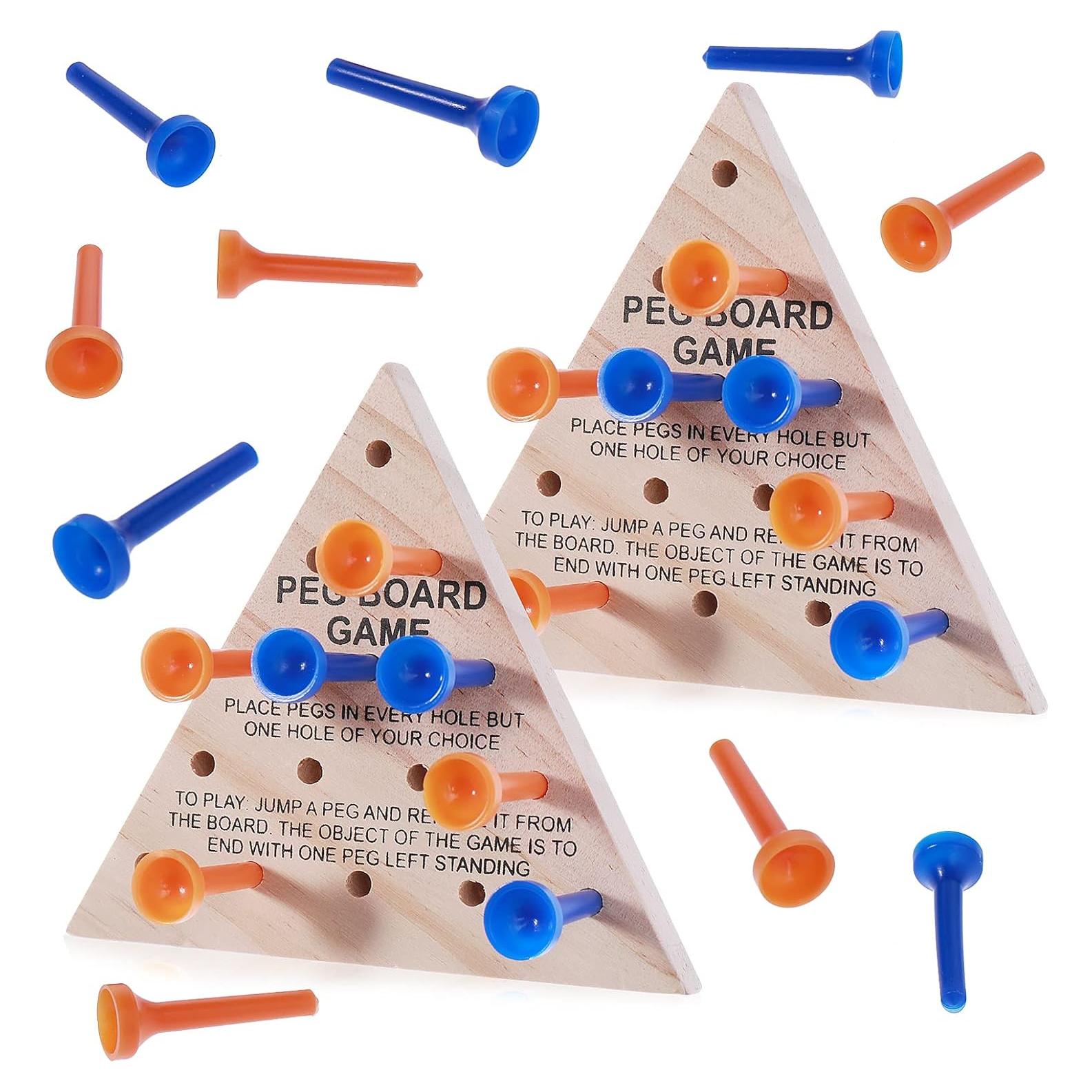 Juego de Mesa de Clavos de Triángulo de Madera Thinp - 2 Piezas