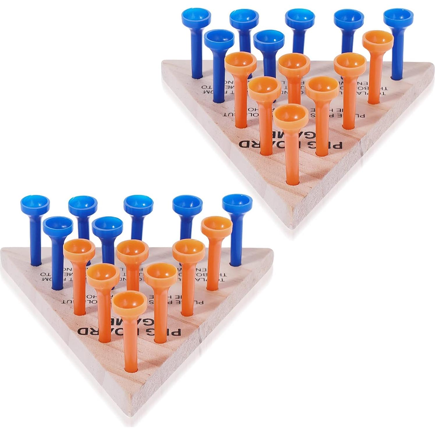 Juego de Mesa de Clavos de Triángulo de Madera Thinp - 2 Piezas