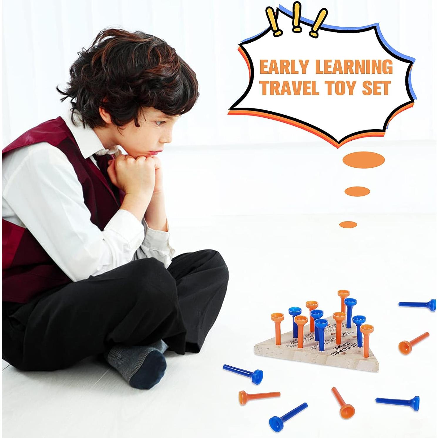 Juego de Mesa de Clavos de Triángulo de Madera Thinp - 2 Piezas