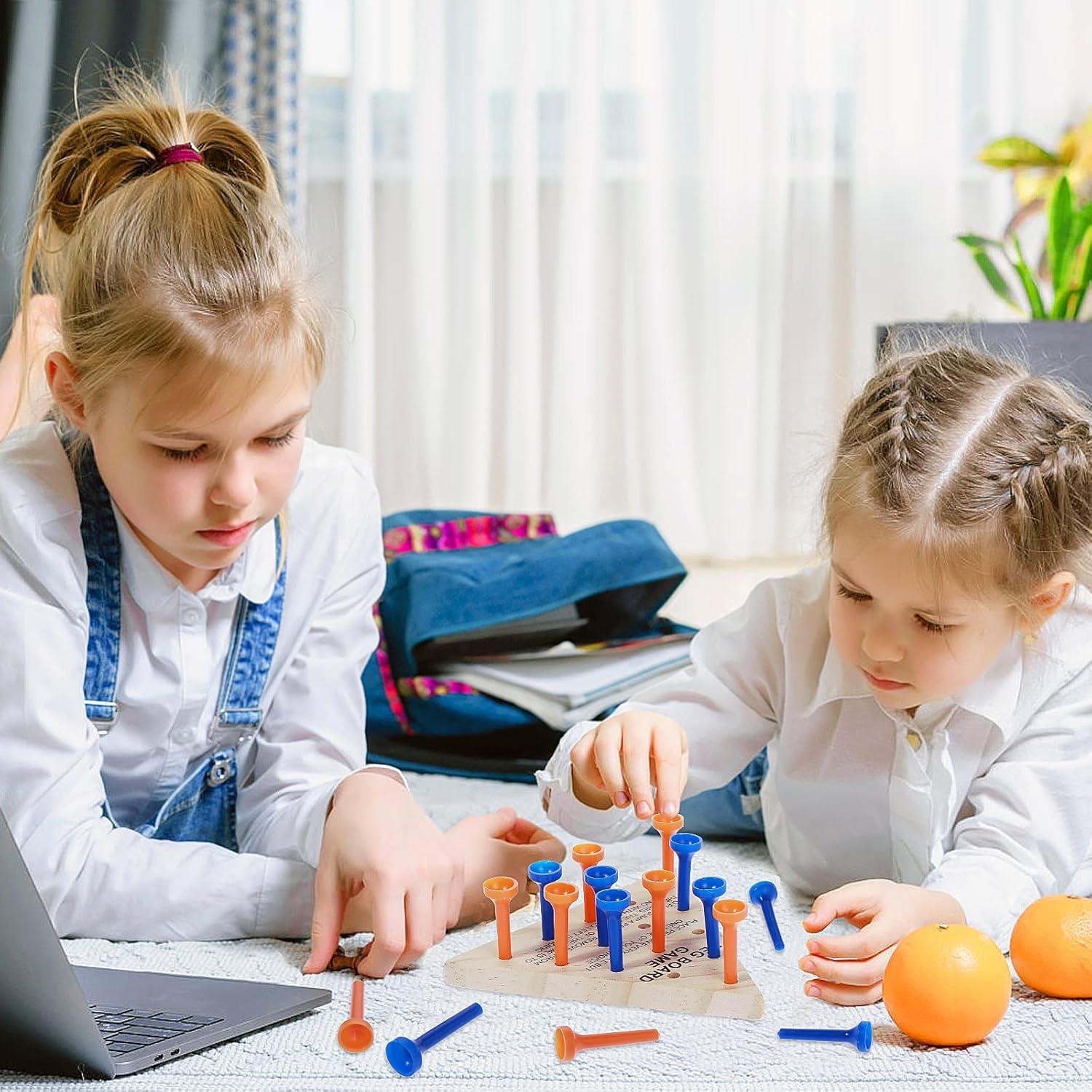 Juego de Mesa de Clavos de Triángulo de Madera Thinp - 2 Piezas