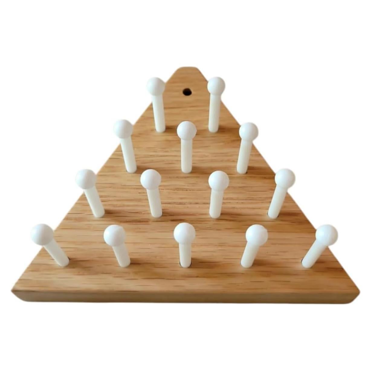 Rompecabezas Clavo Solitario Cauff Triángulo Madera 14 Clavos