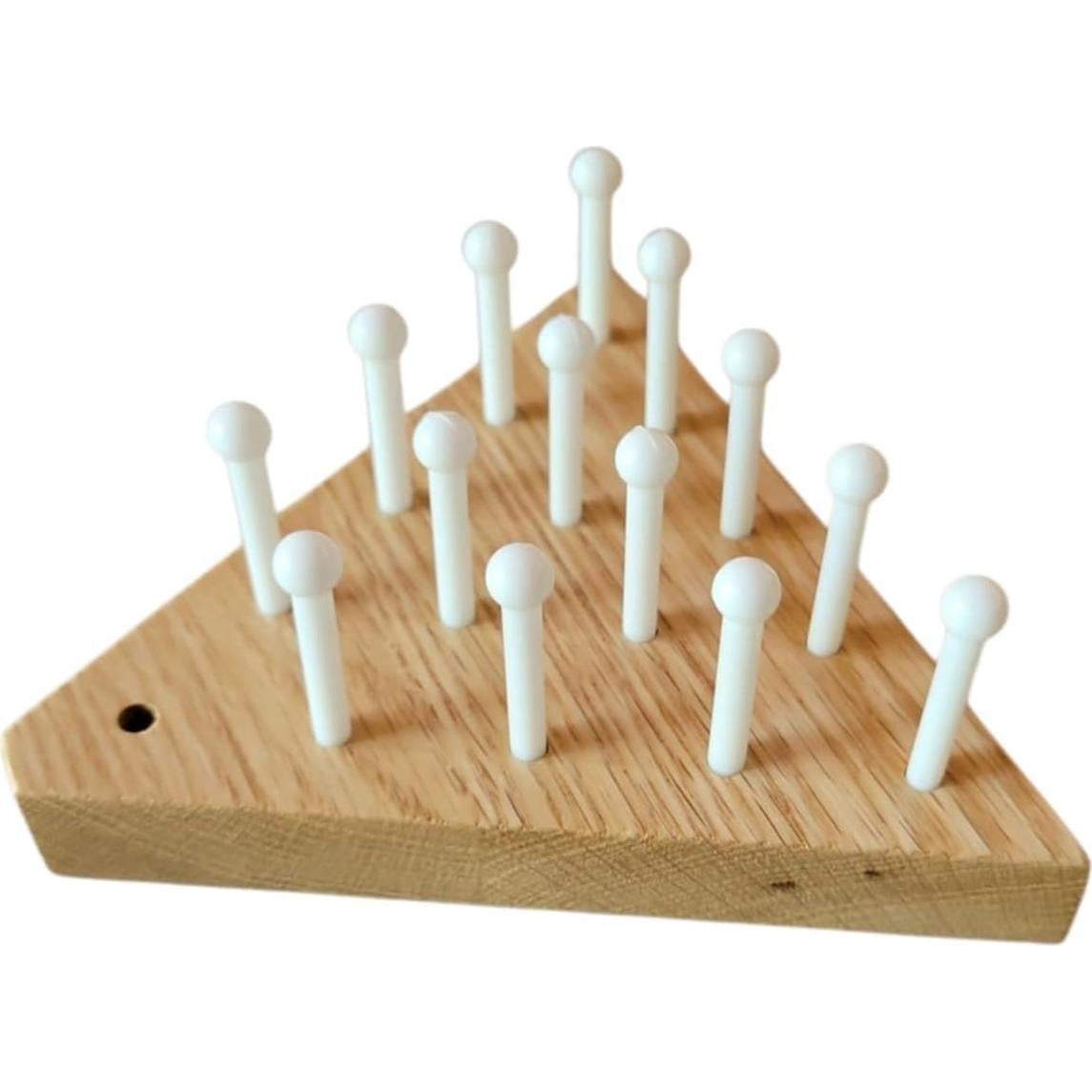 Rompecabezas Clavo Solitario Cauff Triángulo Madera 14 Clavos