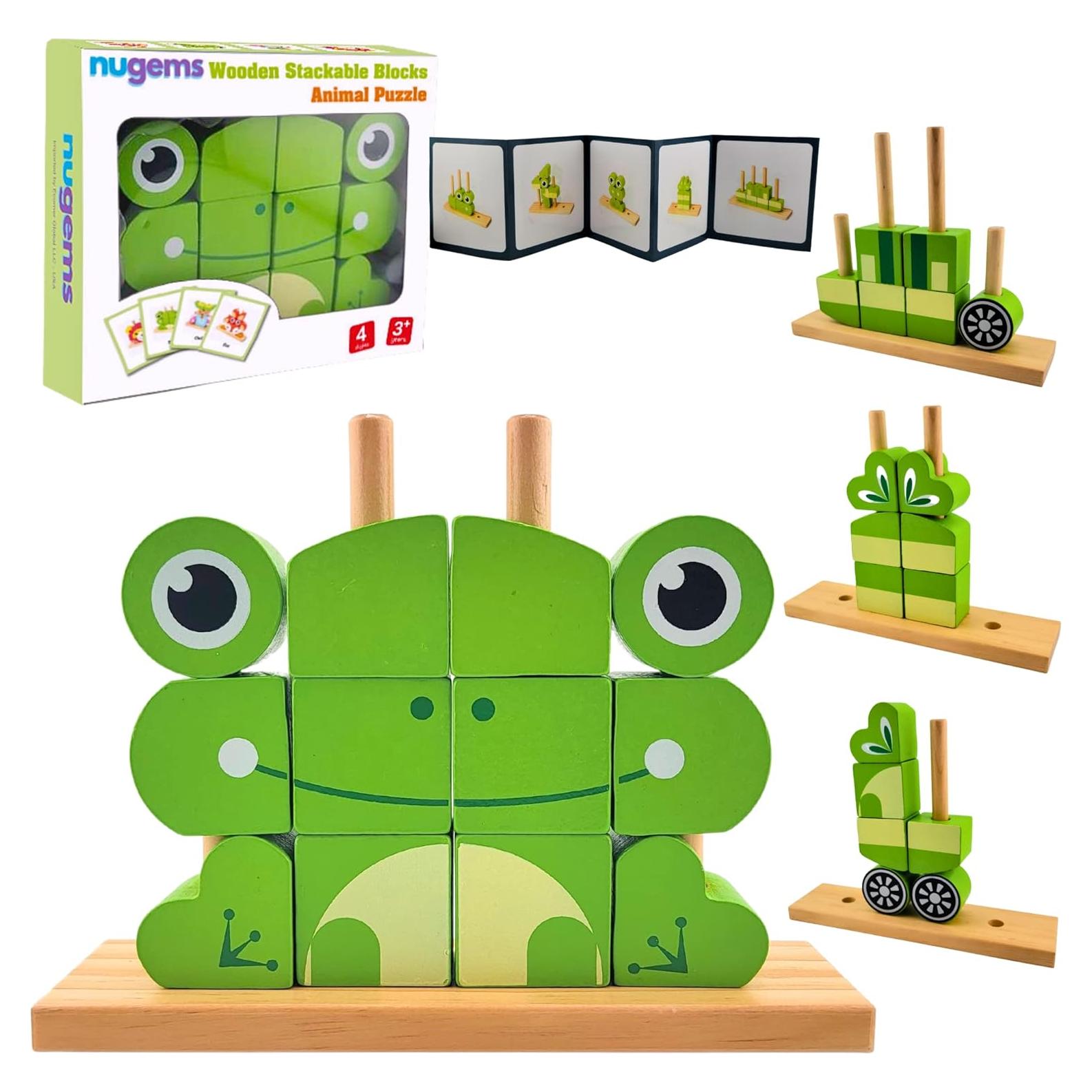 Rompecabezas de Madera NUGEMS Rana Verde 3D Educativo 3-6 Años
