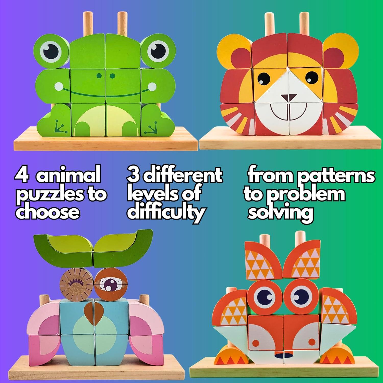 Rompecabezas de Madera NUGEMS Rana Verde 3D Educativo 3-6 Años