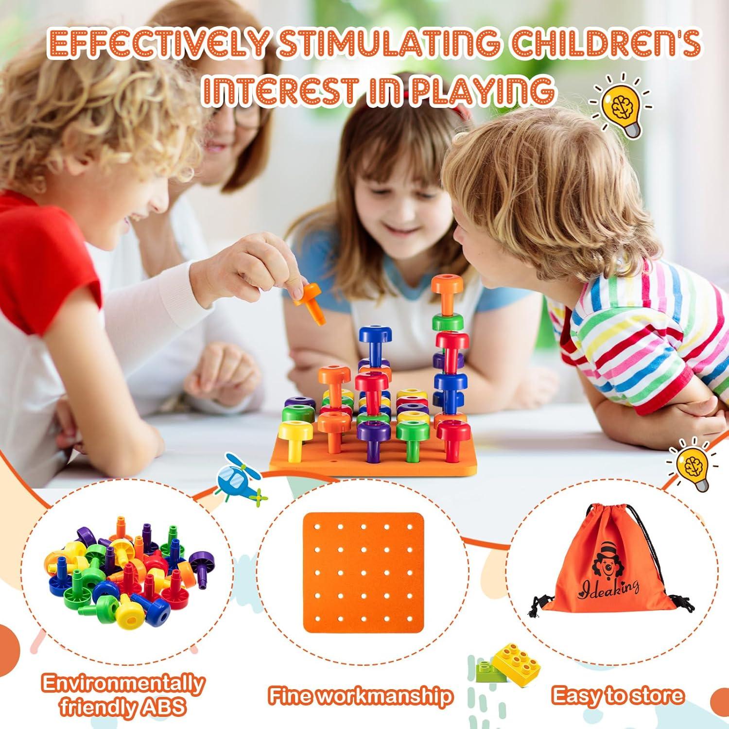 Shappy Tablero de Clavos Educativo 120 Piezas para Niños