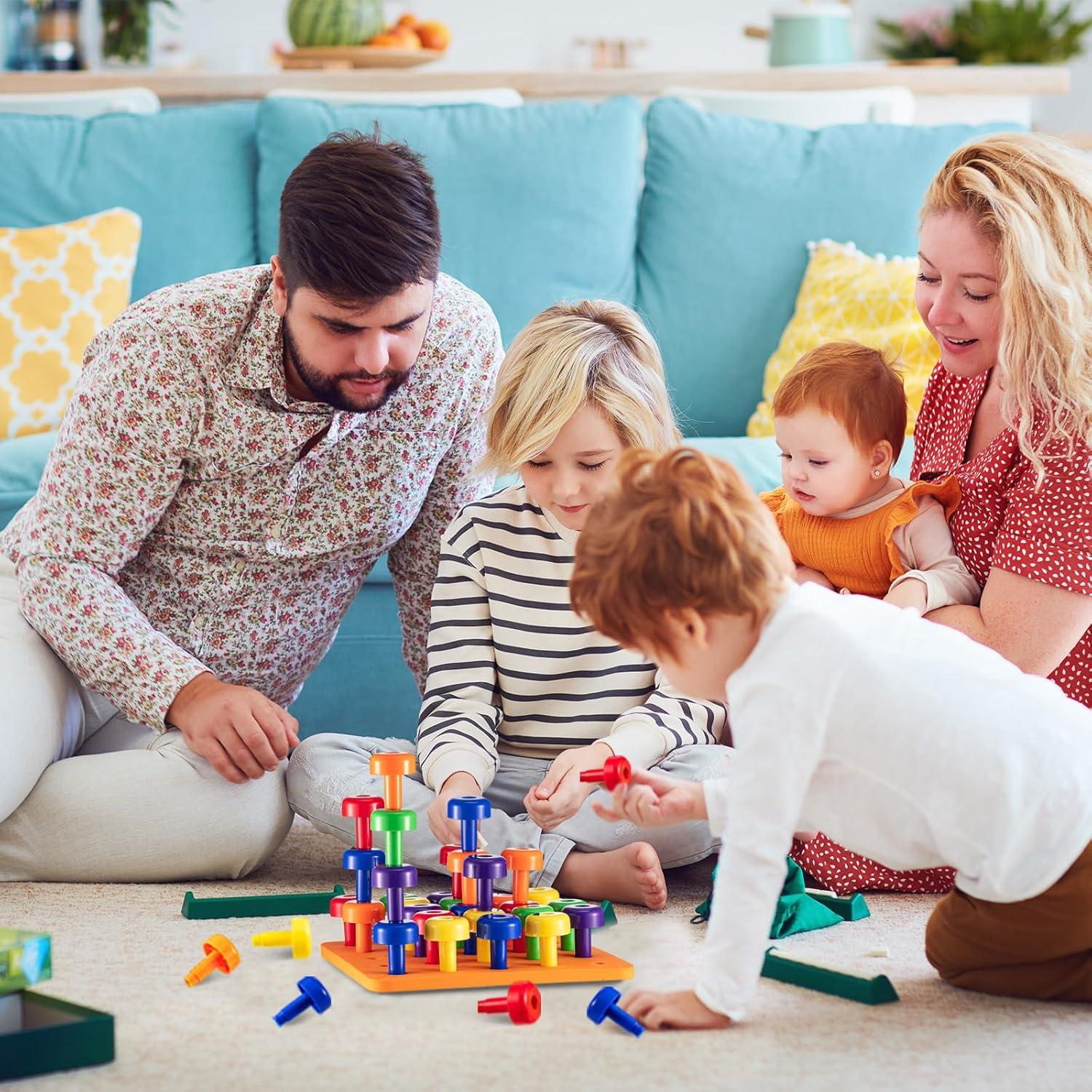 Shappy Tablero de Clavos Educativo 120 Piezas para Niños