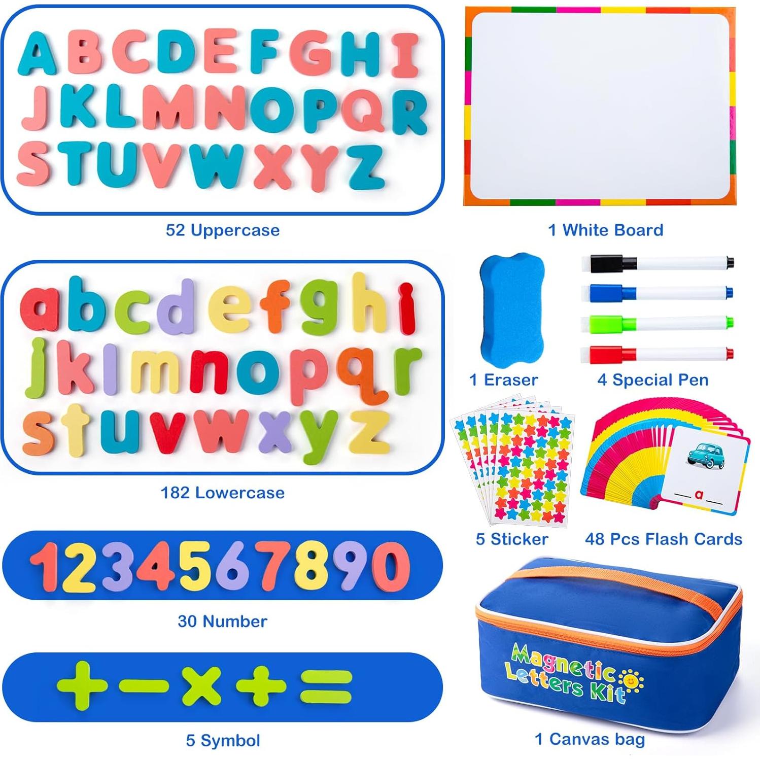 Juego de Letras Magnéticas Sundaymot 310 Piezas Madera