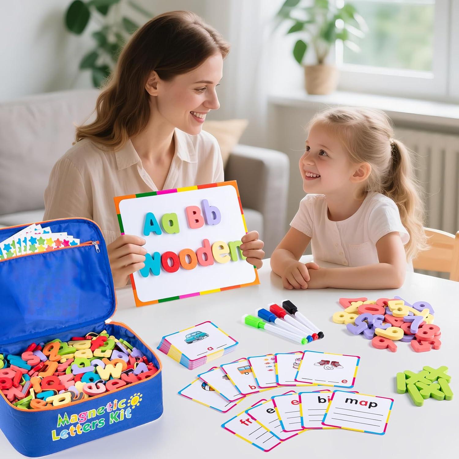 Juego de Letras Magnéticas Sundaymot 310 Piezas Madera