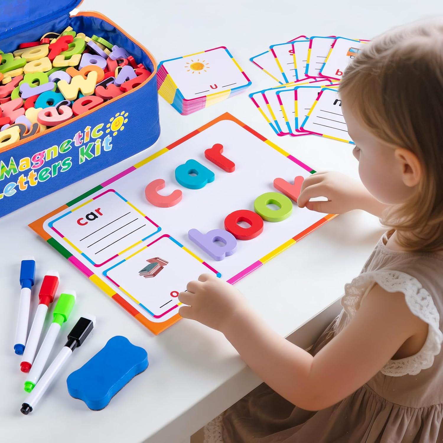 Juego de Letras Magnéticas Sundaymot 310 Piezas Madera