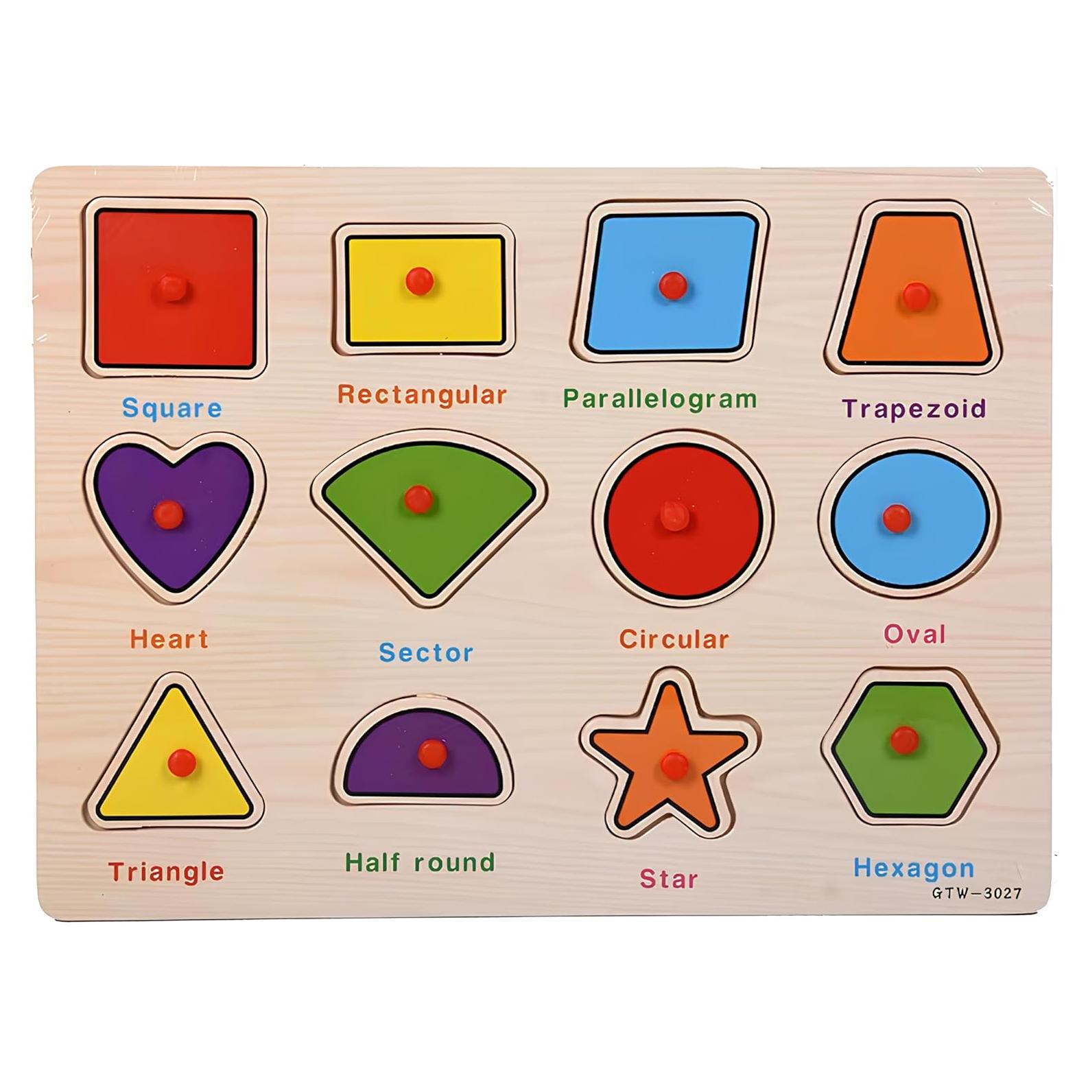 Rompecabezas de Formas de Madera GoPuzzle 29.7x22.1cm para Niños