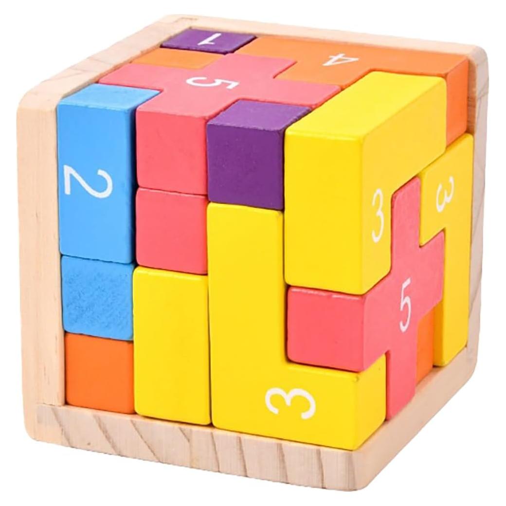 Bloques de Rompecabezas de Madera ALaLatois 20 Piezas 3D Educativos