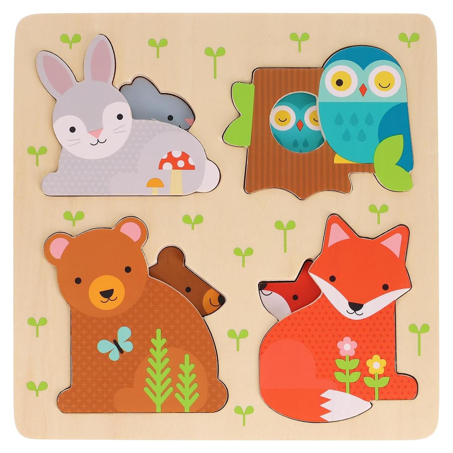 Rompecabezas de Madera Petit Collage 8 Piezas Animales 2+