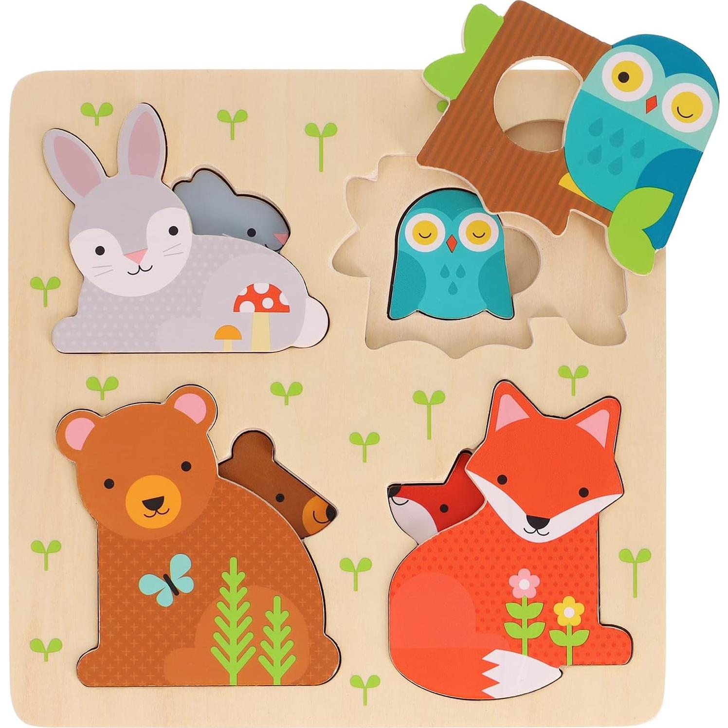 Rompecabezas de Madera Petit Collage 8 Piezas Animales 2+