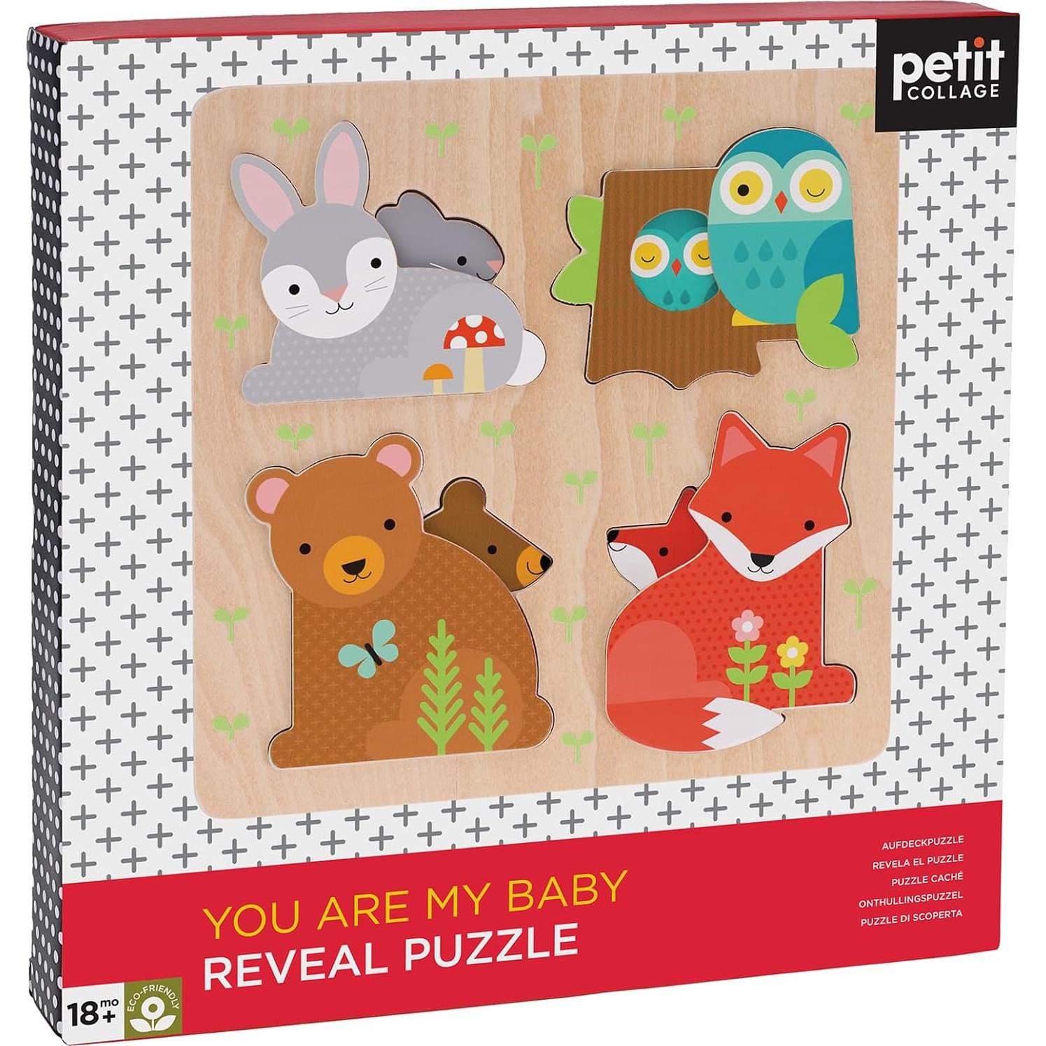 Rompecabezas de Madera Petit Collage 8 Piezas Animales 2+